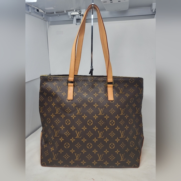 Louis Vuitton Cabas Mezzo Monogram Canvas Leather Shoulder Bag Authentic AR1919 - Picture 1 of 11